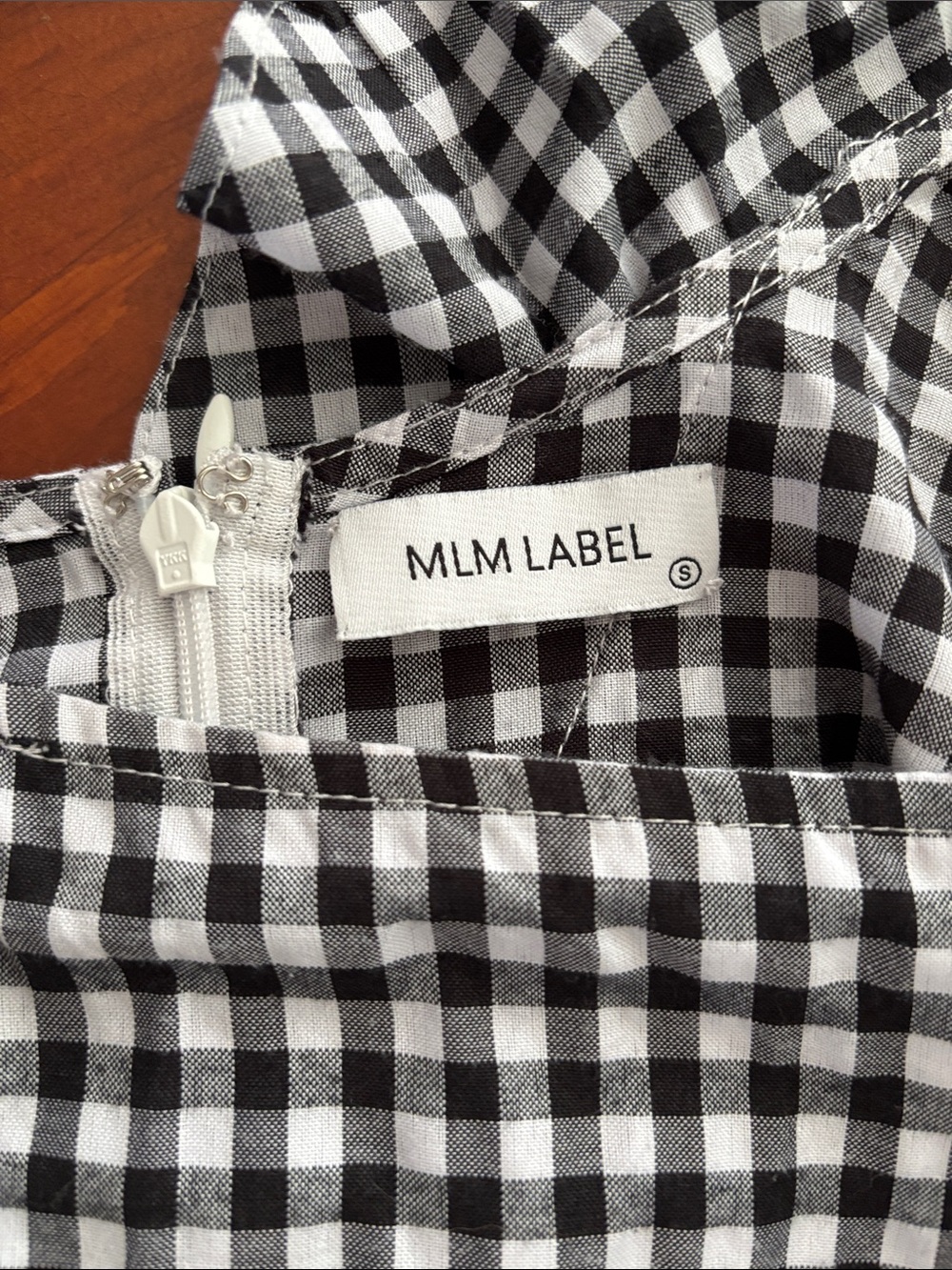 MLM LABEL ONE SHOULDER GINGHAM RUFFLE TOP - Picture 5 of 6
